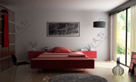 现代感十足的卧室场景图片