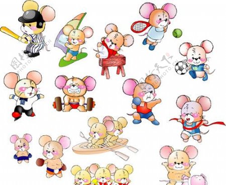 可爱卡通矢量老鼠图片