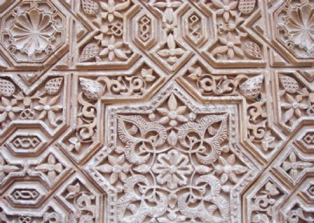 阿尔罕布拉宫墙面花饰图片