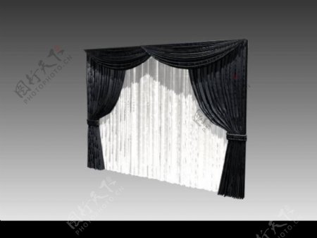 欧式窗帘3d模型图片
