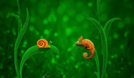 蜗牛与变色龙图片