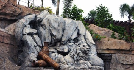 狮子雕塑图片