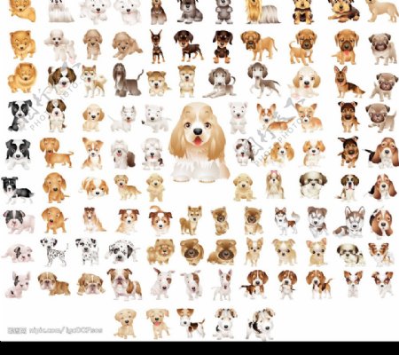 105款卡通小狗矢量图图片
