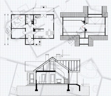 别墅建筑工程图图片