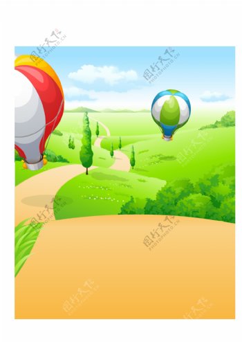 热气球矢量源文件素材图片