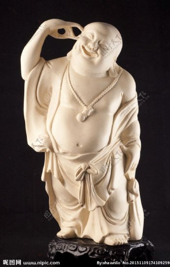 象牙弥勒佛雕像图片