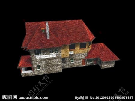 英伦风格乡村别墅模型图片