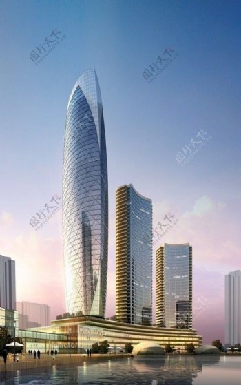 商务大厦建筑模型图片