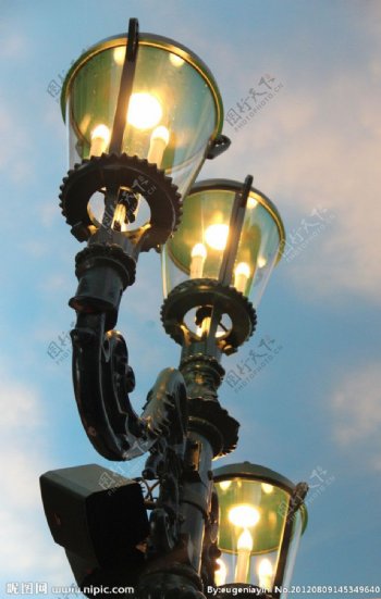 威尼斯人运河街灯图片