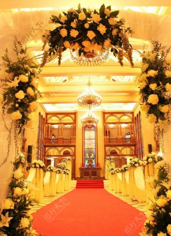 金色婚礼堂图片
