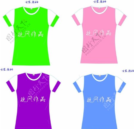 女童装圆领T短袖图片