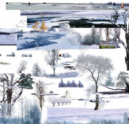 雪景配景图片