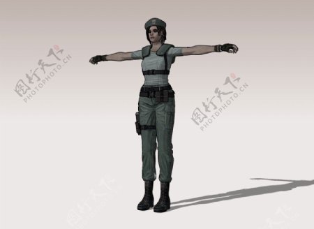 美国女兵3D模型图片