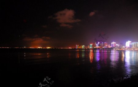 三亚湾海湾夜色图片