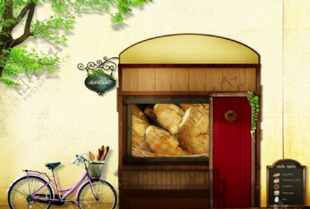 户外旅游面包食品图片