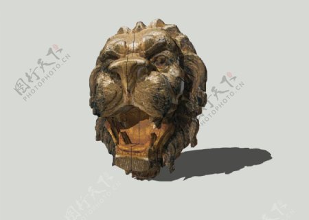狮头雕刻3D模型图片