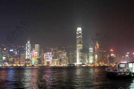 高分辨香港维多利亚港夜景图片