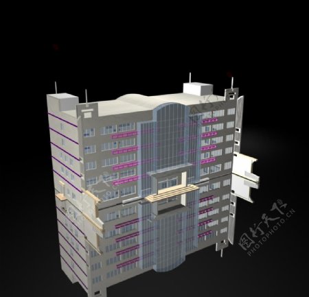3D高级办公楼模型图片