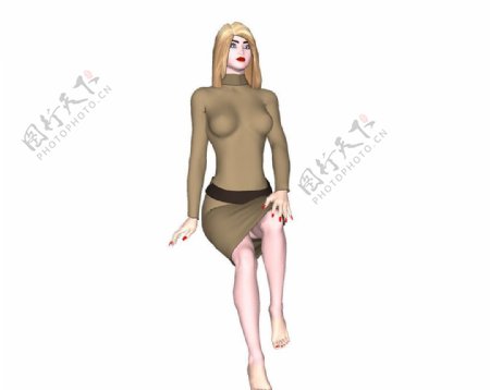 美女坐式3d模型衣服可换图片