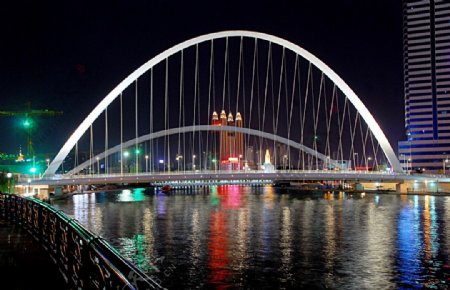 大沽桥夜景图片