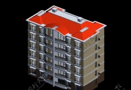 多层住宅max模型图片