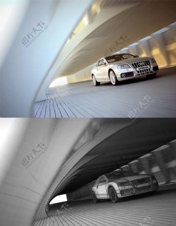 3D汽车场景模型图片