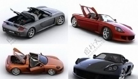 保时捷跑车3D模型图片
