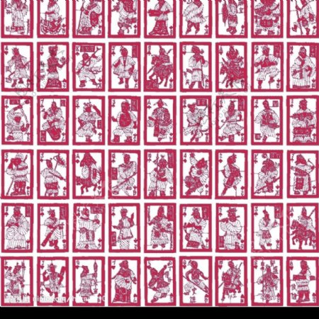 矢量54水浒人物扑克牌剪纸图片