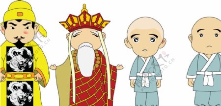 卡通皇帝小和尚小沙弥人物设定图片