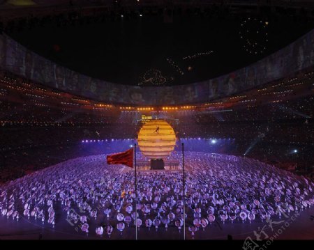 2008北京奥运会开幕式五环图片