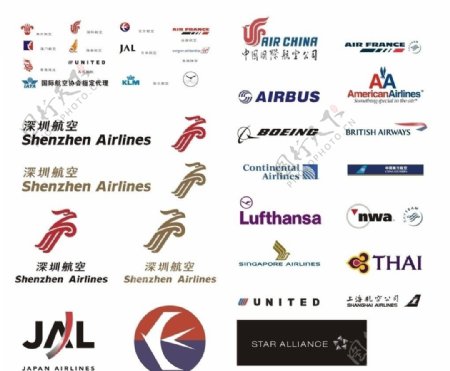 航空公司矢量标志图片