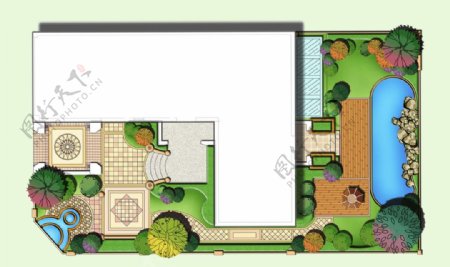 别墅庭院设计平面图图片