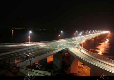 施工大桥夜色图片