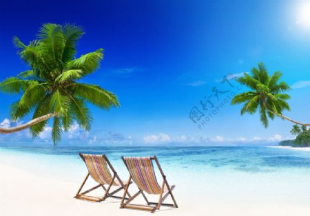 度假沙滩椅图片