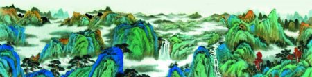翠峰流泉图图片