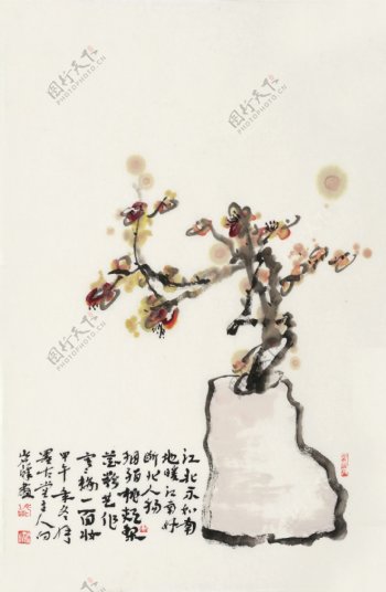 白岩峰国画作品梅花图片