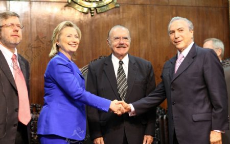 美国务卿希拉里接见巴西众议院议长米歇尔8226特梅尔图片