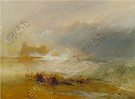 海洋风暴油画图片