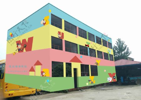幼儿园外墙彩绘图片