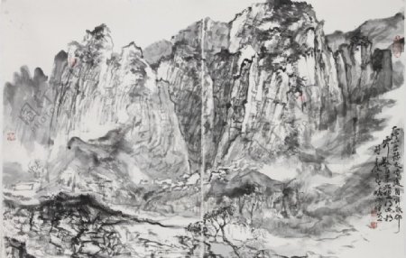 中国画山水画作品图片