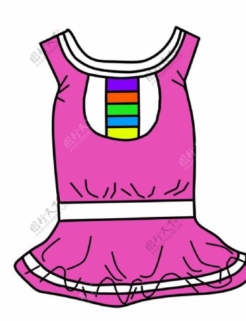 美女粉色连衣裙服装设计图案图片