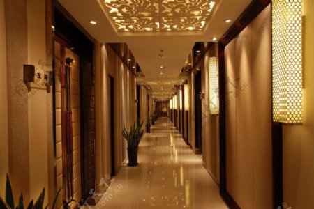 高贵典雅的酒店长廊图片