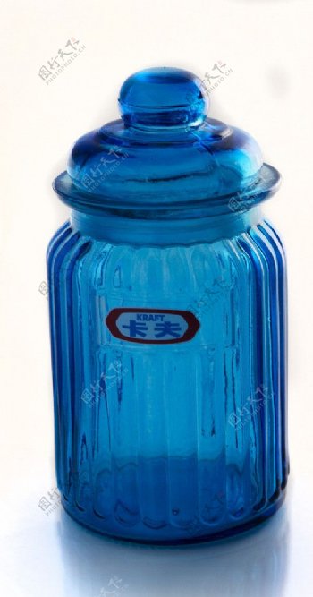 蓝色玻璃瓶图片