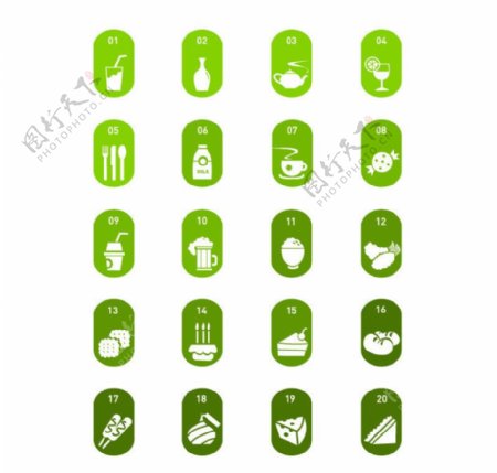 餐饮和食品矢量图标图片