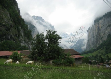 瑞士琉森山区自然景色图片