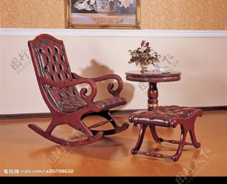 高清正片拍摄欧式红木家私摇椅类图片