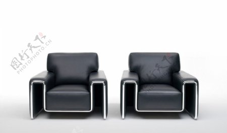 现代黑色沙发图片