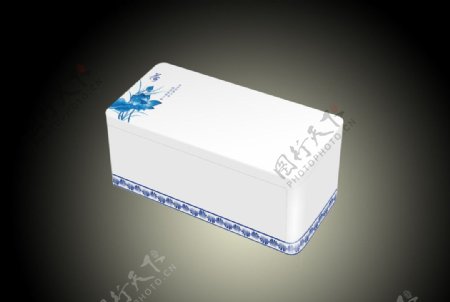 青花茶盒图片