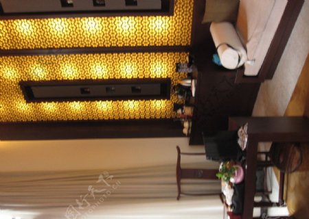 中式酒店客厅茶几图片