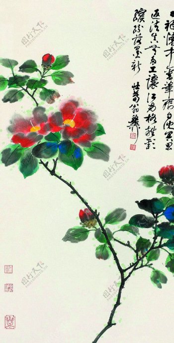 美术中国画花木图片